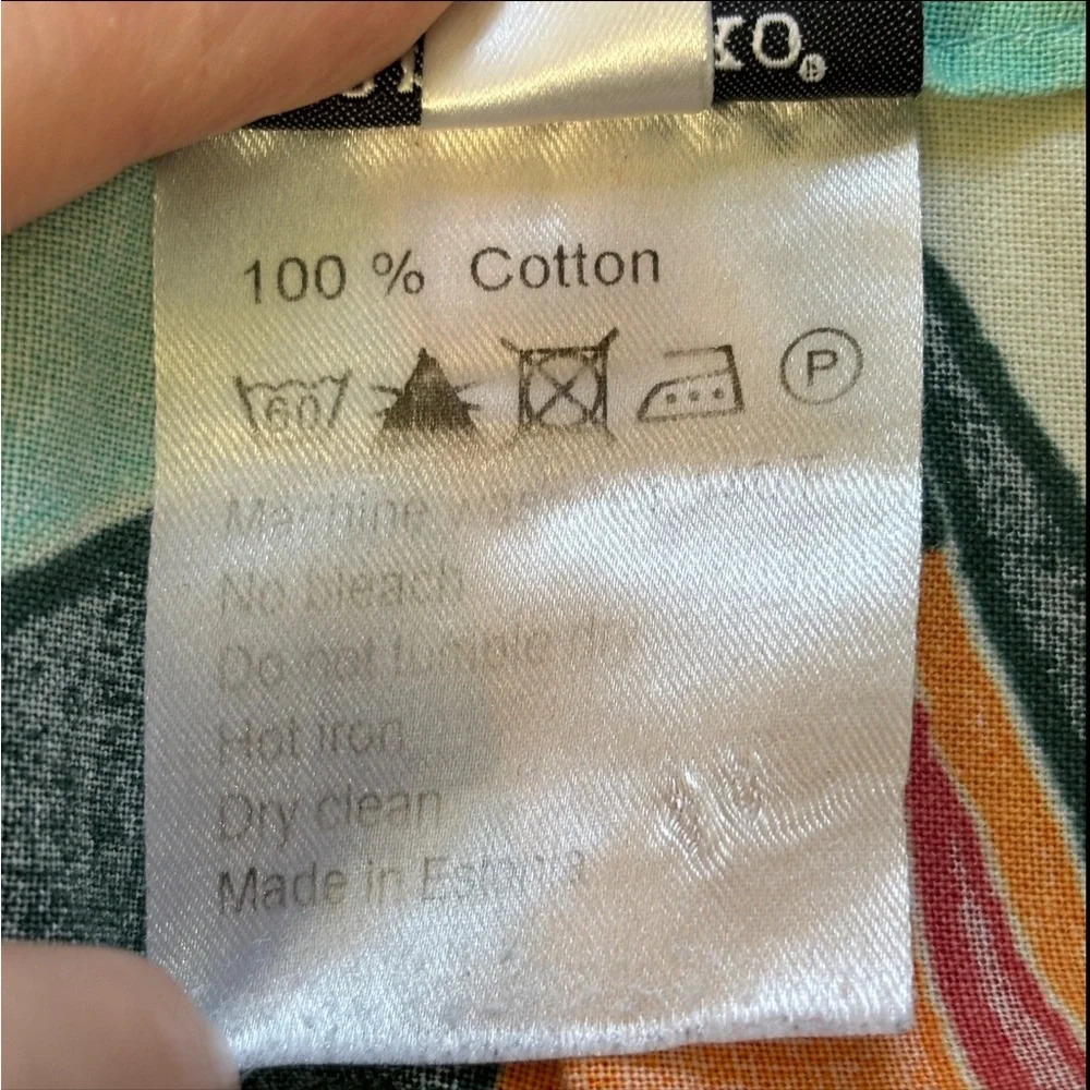 Marimekko for Anthropologie Marisco Skirt cotton skirt aqua ocean pattern 4 - Picture 6 of 7